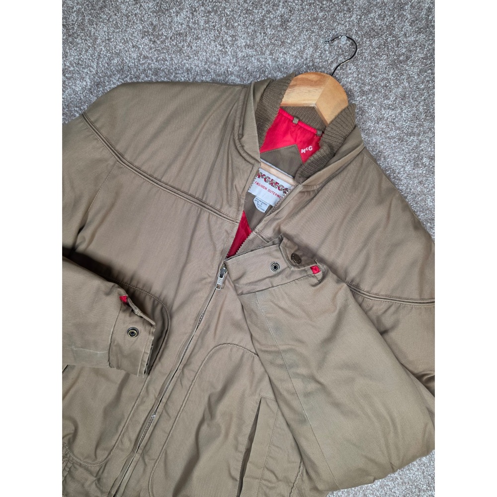 McGregor Jacket Mens Small‎ Brown Bomber Full Zip Vintage Style Quilted Lined